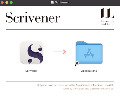將 Scrivener 拖入應用程式資料夾