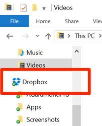Windows 文件資源管理器中的 Dropbox 資料夾