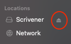 彈出 Scrivener 磁碟映像