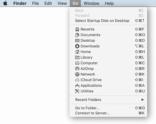 Finder 中的前往資料夾